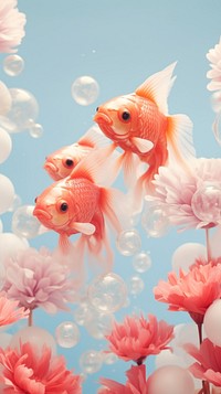 Red goldfish animal underwater freshness.