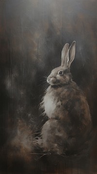 Acrylic paint of bunny animal mammal rodent.