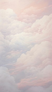 Acrylic paint of candy floss nature cloud sky.
