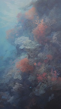Acrylic paint of coral reef outdoors nature backgrounds.