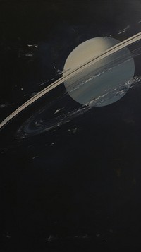 Acrylic paint of Saturn astronomy space transportation.