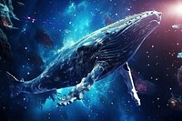 Whale planet animal space.