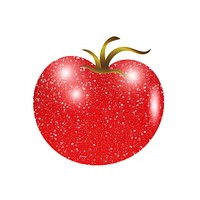 Glitter tomato icon vegetable apple fruit.