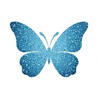 Glitter blue butterfly icon white background turquoise appliance.