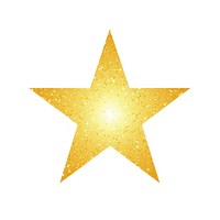 Glitter gold star icon symbol shape white background.