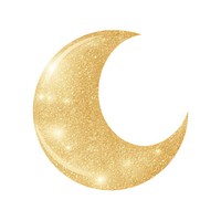 Glitter golden moon icon astronomy shape night.