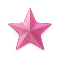 Glitter pink star icon shape white background celebration.