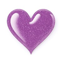 Glitter purple heart icon jewelry shape white background.