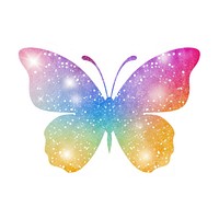 Glitter rainbow butterfly icon pattern petal art.