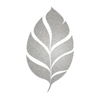 Glitter silver leaf icon plant logo white background.