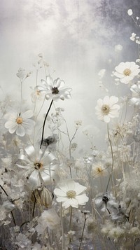 Grey tone wallpaper flower meadow outdoors nature plant.