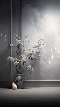 Grey tone wallpaper serene lighting nature plant.