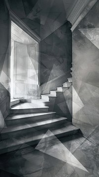 Grey tone wallpaper stairways architecture staircase building.