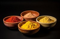 Spices powder yellow food.