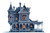 Architecture illustration haunted house building mansion history.