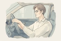 Man driving vehicle glasses adult.