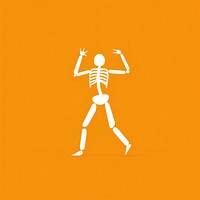 Illustration of a skeleton cartoon yellow symbol.