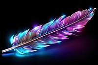 Neon feather pattern purple light.