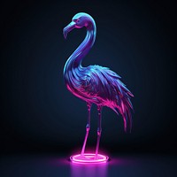 Neon flamingo animal light bird.