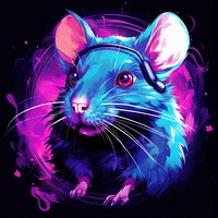Neon rat animal mammal rodent.