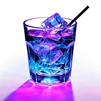 Neon small cocktail purple drink glass.
