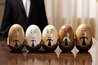 Eggs table man representation.