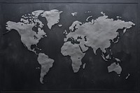 World map blackboard monochrome darkness.