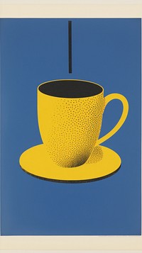 Coffee saucer yellow drink.