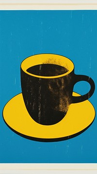 Coffee saucer yellow drink.