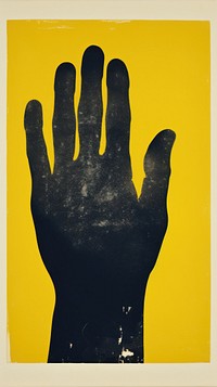Hand finger yellow black.