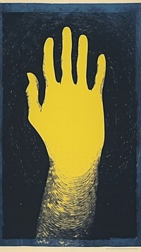 Hand yellow glove black.