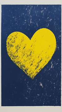 Heart textured yellow symbol.