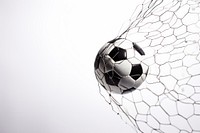 Soccer ball over the goal net football sports soccer.