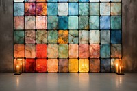 Whole stained glass cement wall backgrounds art architecture.