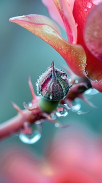 Water droplet on thorns flower outdoors blossom.