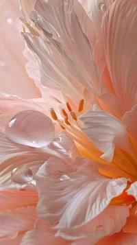 Water droplet on pampas flower blossom petal.