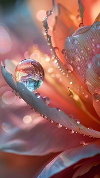 Water droplet on peony flower petal plant.
