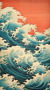 Illustration of wave painting pattern nature.