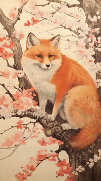 Illustration of red fox wildlife animal mammal.