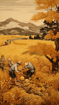Illustration of harvest agriculture outdoors nature.