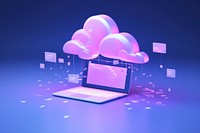 Download multimedia file document from cloud management computer laptop purple.