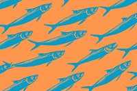 CMYK Screen printing of anchovy backgrounds sardine animal.