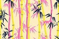 CMYK Screen printing of bamboo backgrounds pattern yellow.
