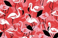 CMYK Screen printing of flamingo backgrounds pattern animal.