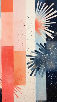 Fireworks abstract painting collage.