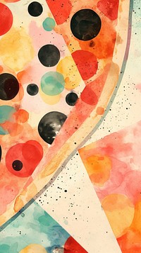 Pizza abstract painting palette.