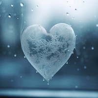 Nature heart ice transparent.