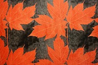 Silkscreen maple leaf pattern backgrounds textured plant.