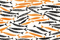 Silkscreen anchovy fish pattern backgrounds repetition sardine.