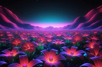 Retrowave flower field backgrounds outdoors nature.